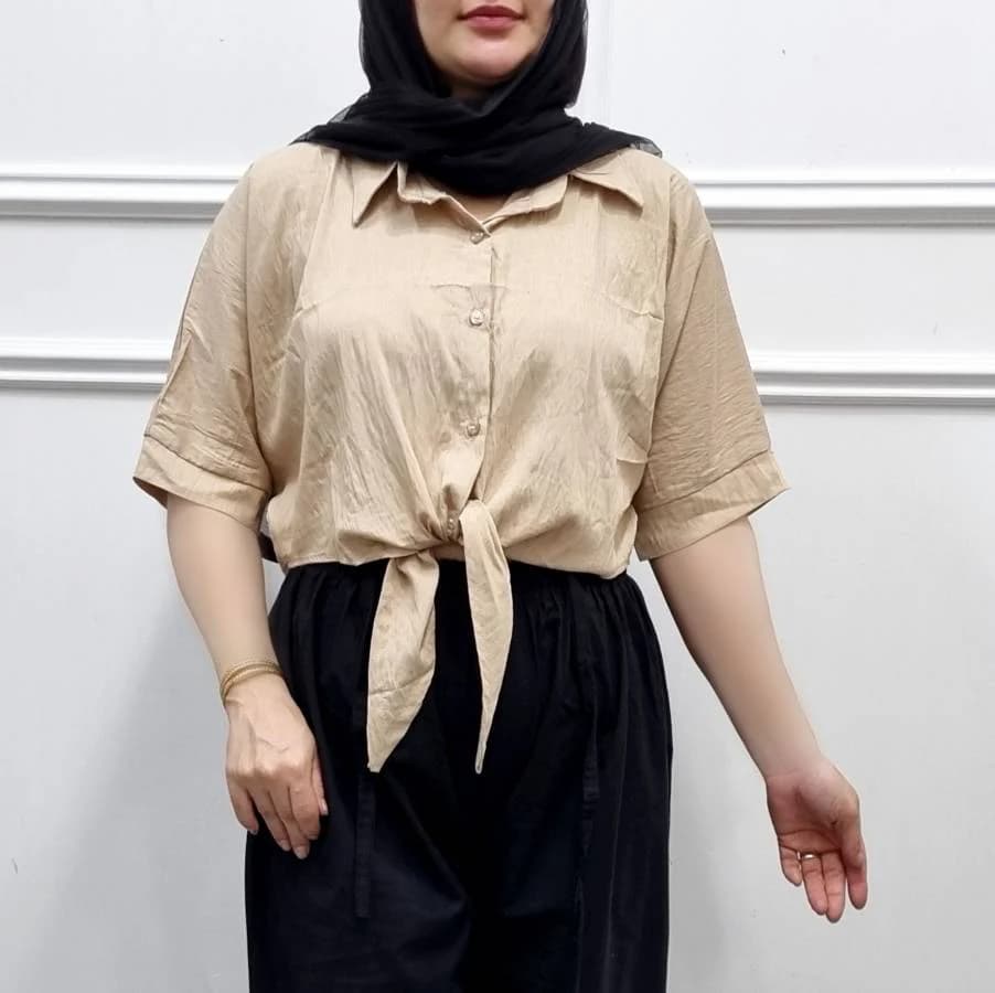 شومیز نخی بابوس گره ای طرح گلبهار/کد29203 — تصویر ۵