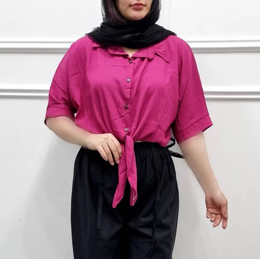 شومیز نخی بابوس گره ای طرح گلبهار/کد29203 — تصویر ۶