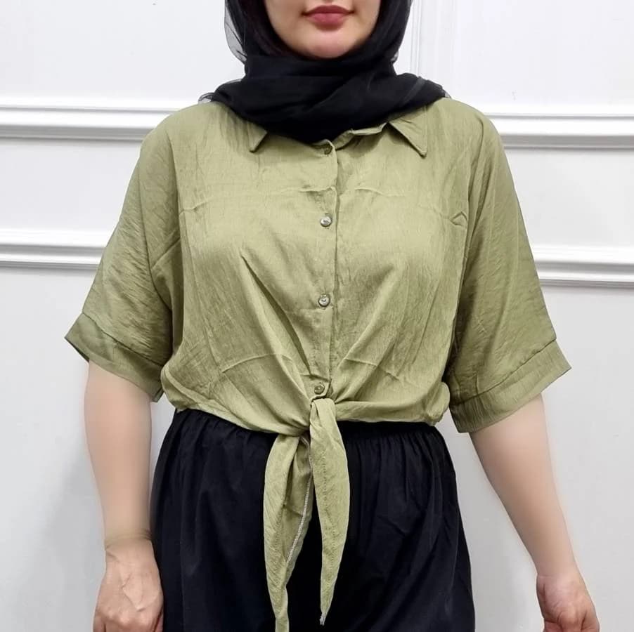 شومیز نخی بابوس گره ای طرح گلبهار/کد29203 — تصویر ۳