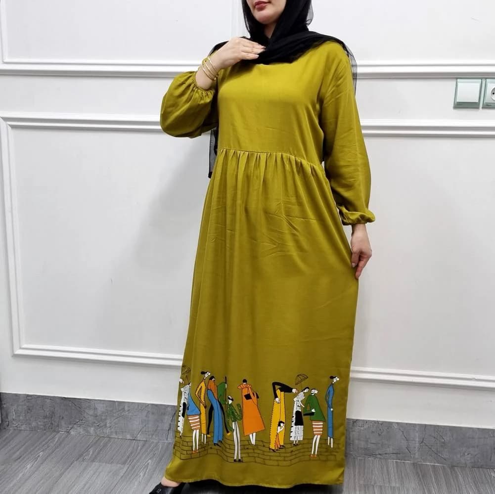 پیراهن ساحلی نخی چاپی طرح ادمکی زنانه_کد29199 — تصویر ۵