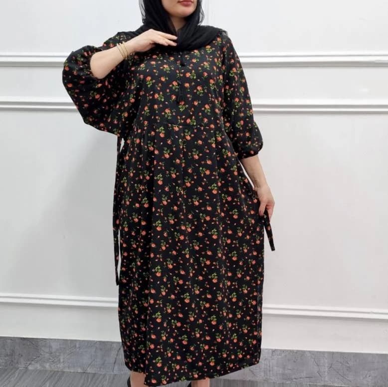 پیراهن ساحلی کرپ الیزه گرم بالا وارداتی _کد29196