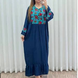 پیراهن ساحلی کفتان نخی زنانه/کد2980 — تصویر ۳