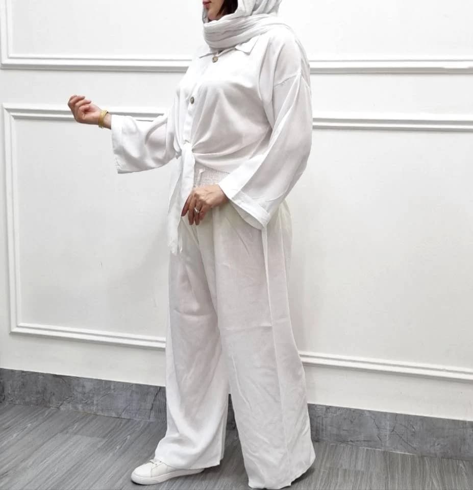 ست راحتی کراپ شلوارنخی زنانه /کد2985 — تصویر ۶