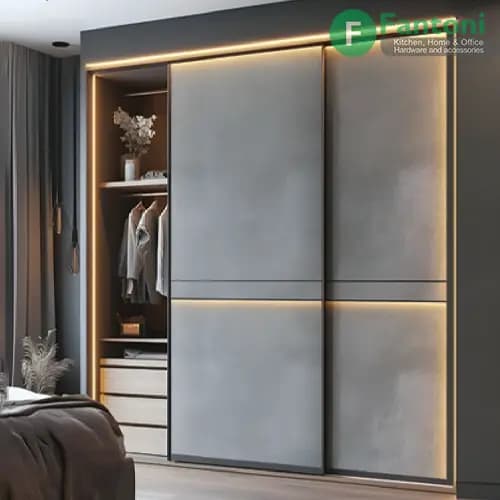 مکانیزم درب ریلی دو درب تاپ لاین توکار فانتونی مدل K023