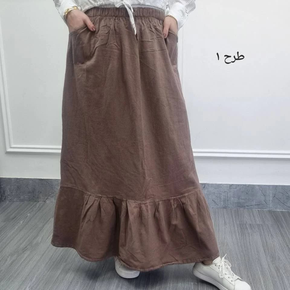 دامن الیاف طبیعی باکیفیت زنانه مدل پرپری/کد2962 — تصویر ۶