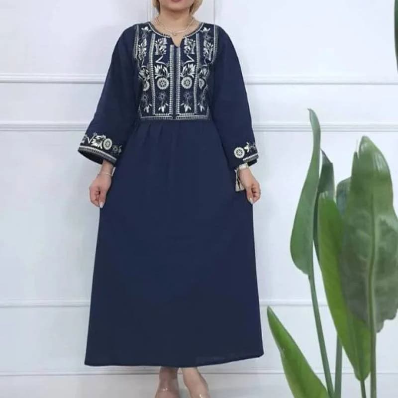 پیراهن ساحلی لینن کفتان چاپی صنم/کد2958 — تصویر ۳