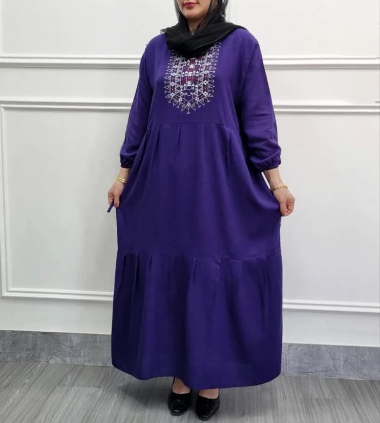 پیراهن ساحلی نخی آیدا چاپی خانومانه _ کد2957 — تصویر ۵