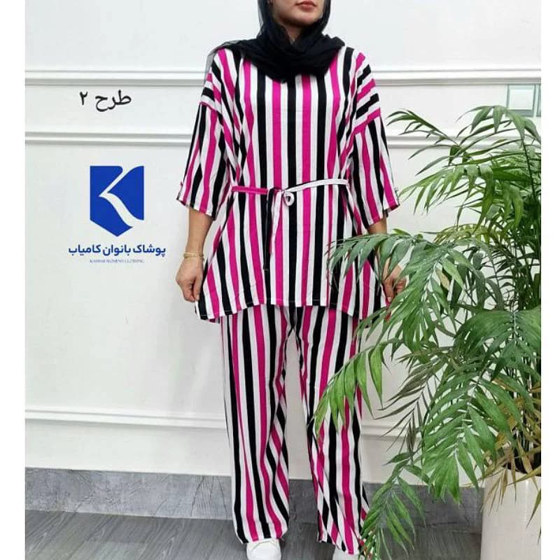 ست راحتی بلوزشلواره نخی قواره بزرگ خارجی زنانه /2954