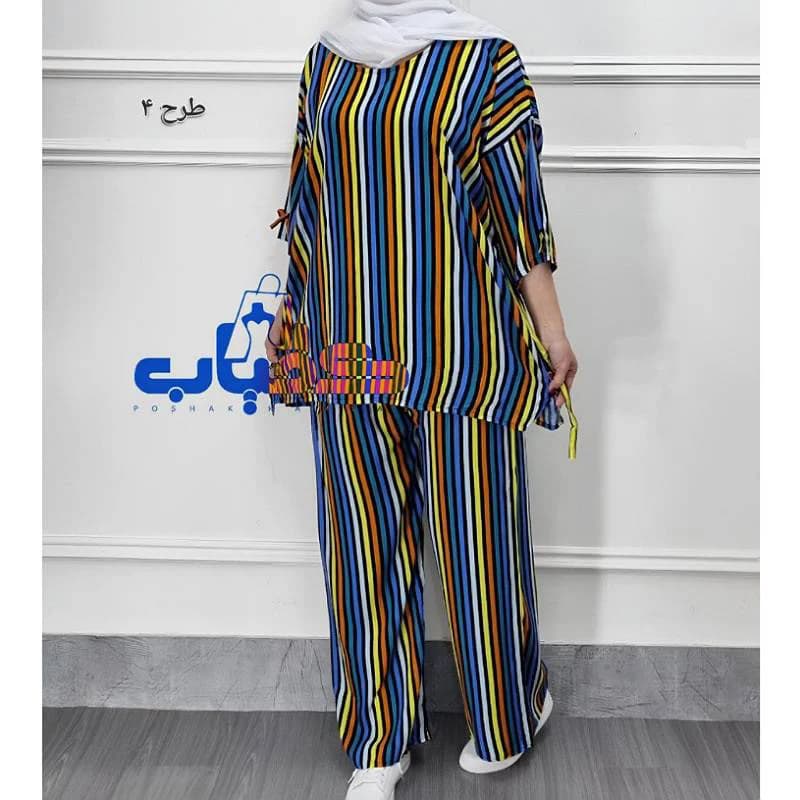 ست راحتی بلوزشلواره نخی قواره بزرگ خارجی زنانه /2954 — تصویر ۵