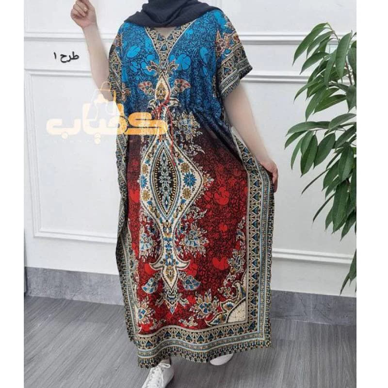 پانچ ساحلی دورنگ سیلک وارداتی هندی زنانه/کد2951