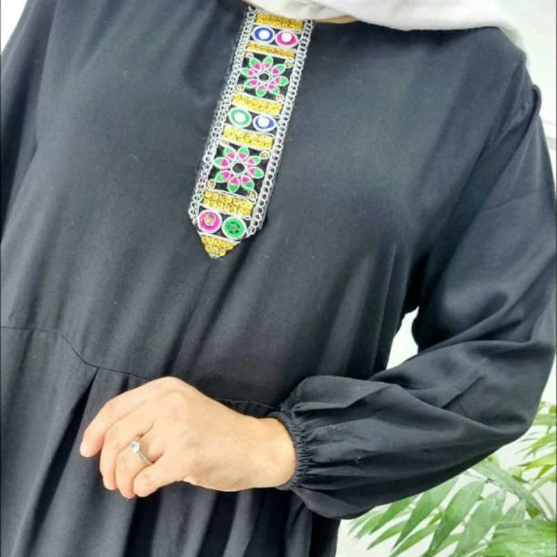 ساحلی ماکسی نخی کتیبه دار مدل دریا /کد2949 — تصویر ۲