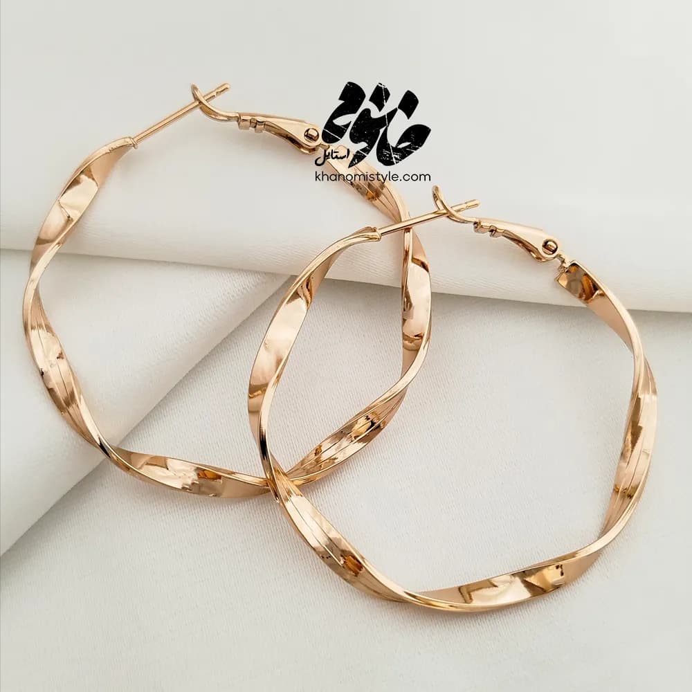 گوشواره حلقه ای ژوپینگ طرح پیچ E12025