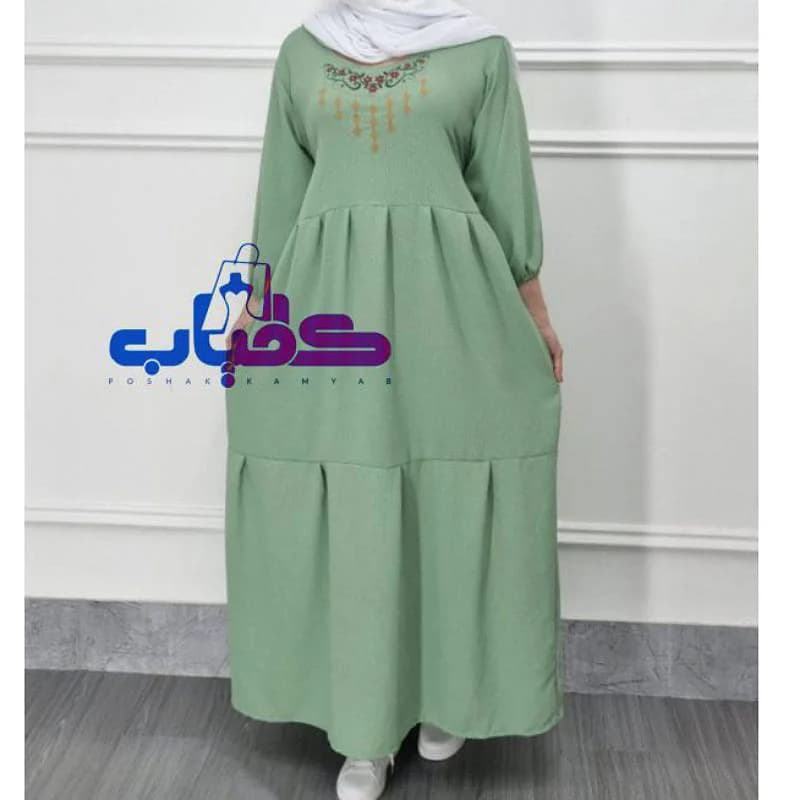 پیراهن ساحلی ابروبادگلدوزی گرم بالا /کد2946 — تصویر ۴