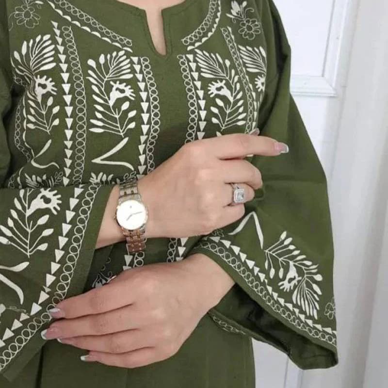پیراهن ساحلی لینن کفتان چاپی صنم/کد2938 — تصویر ۸