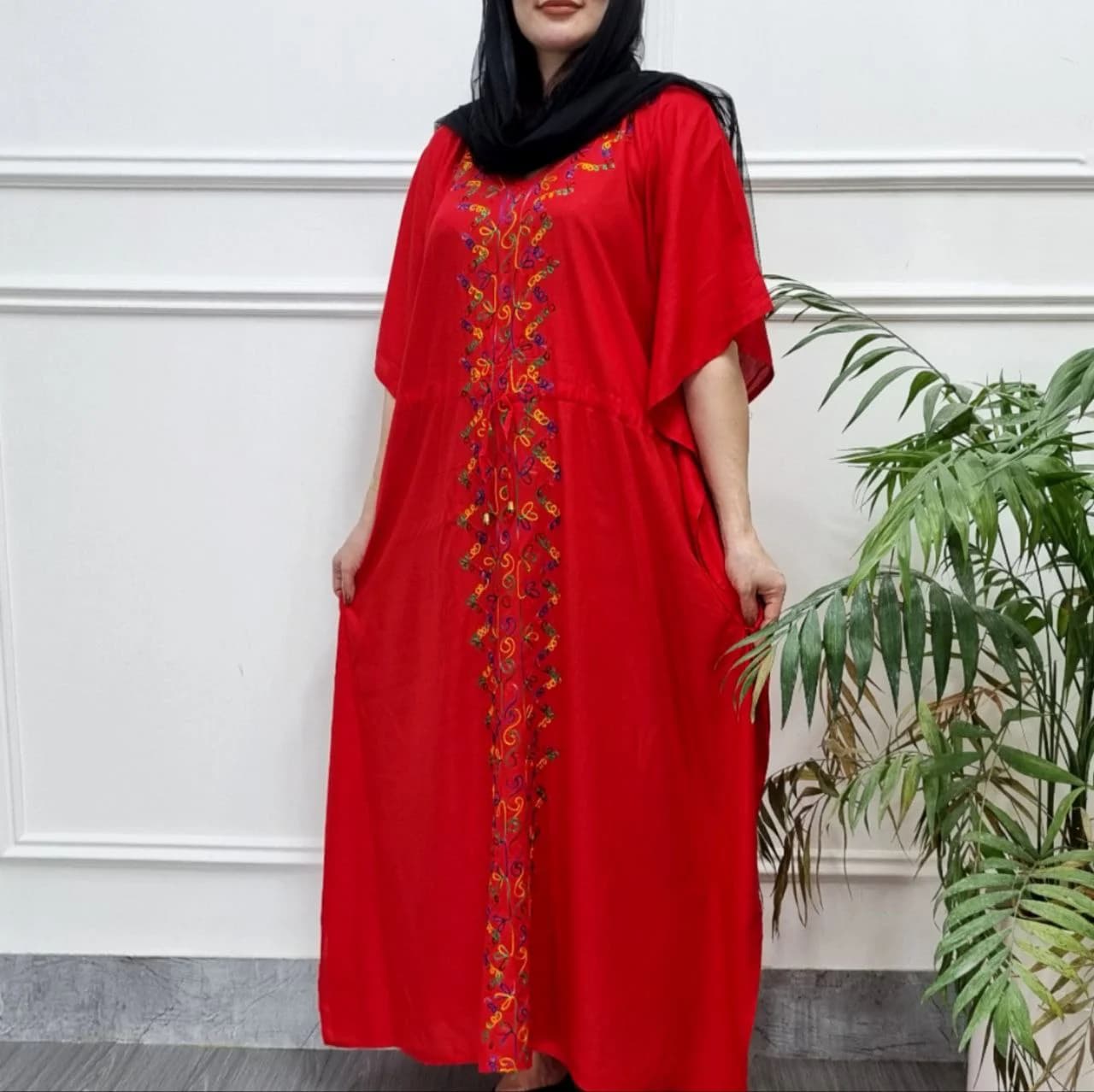 پانچ ساحلی نخی گلدوزی زنانه هندی یه استایل راحت وخوشگل/کد2937 — تصویر ۸