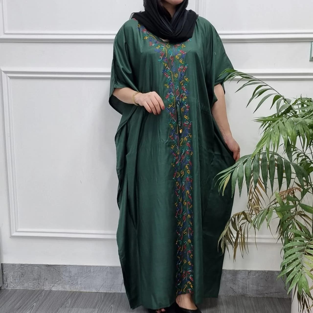 پانچ ساحلی نخی گلدوزی زنانه هندی یه استایل راحت وخوشگل/کد2937 — تصویر ۳