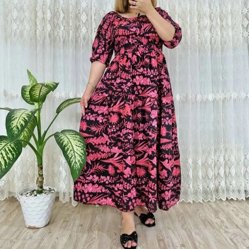 استایل لاکچری باپیراهن ساحلی عروسکی نخی هندی زنانه/کد2933 — تصویر ۷