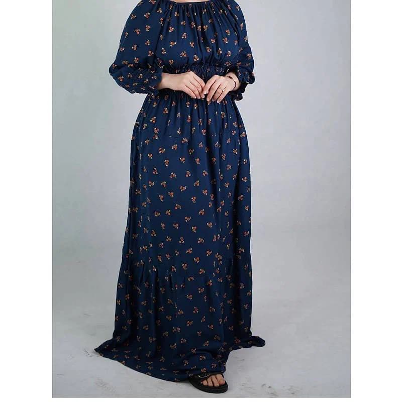 پیراهن ساحلی نخی گلدار مدل خسته /کد2930 — تصویر ۳