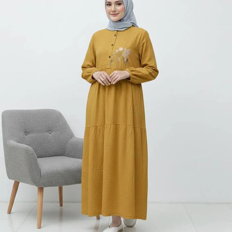 پیراهن ساحلی الیاف طبیعی گلدوزی شده زنانه/کد2907 — تصویر ۳