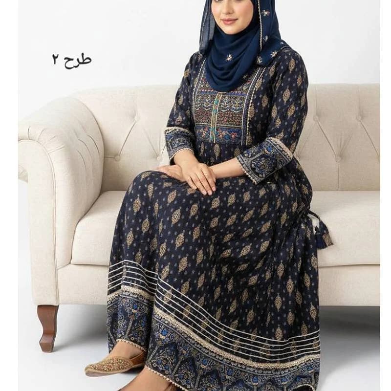 استایل لاکچری ومزونی باپیراهن ساحلی کورتی وارداتی هندی/کد2905 — تصویر ۲