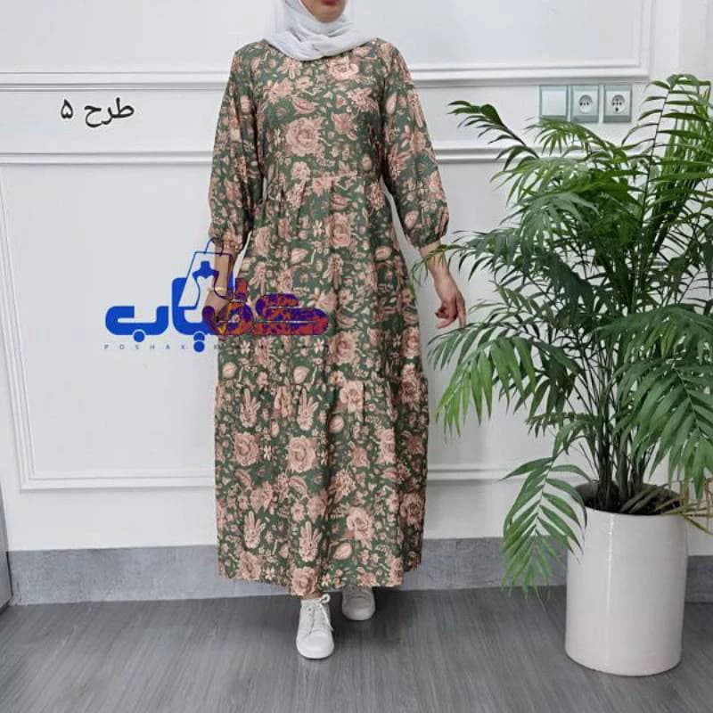 پیراهن ساحلی کرپ الیزه خارجی مدل بابونه_کد2295 — تصویر ۵