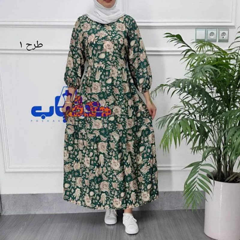 پیراهن ساحلی کرپ الیزه خارجی مدل بابونه_کد2295 — تصویر ۷