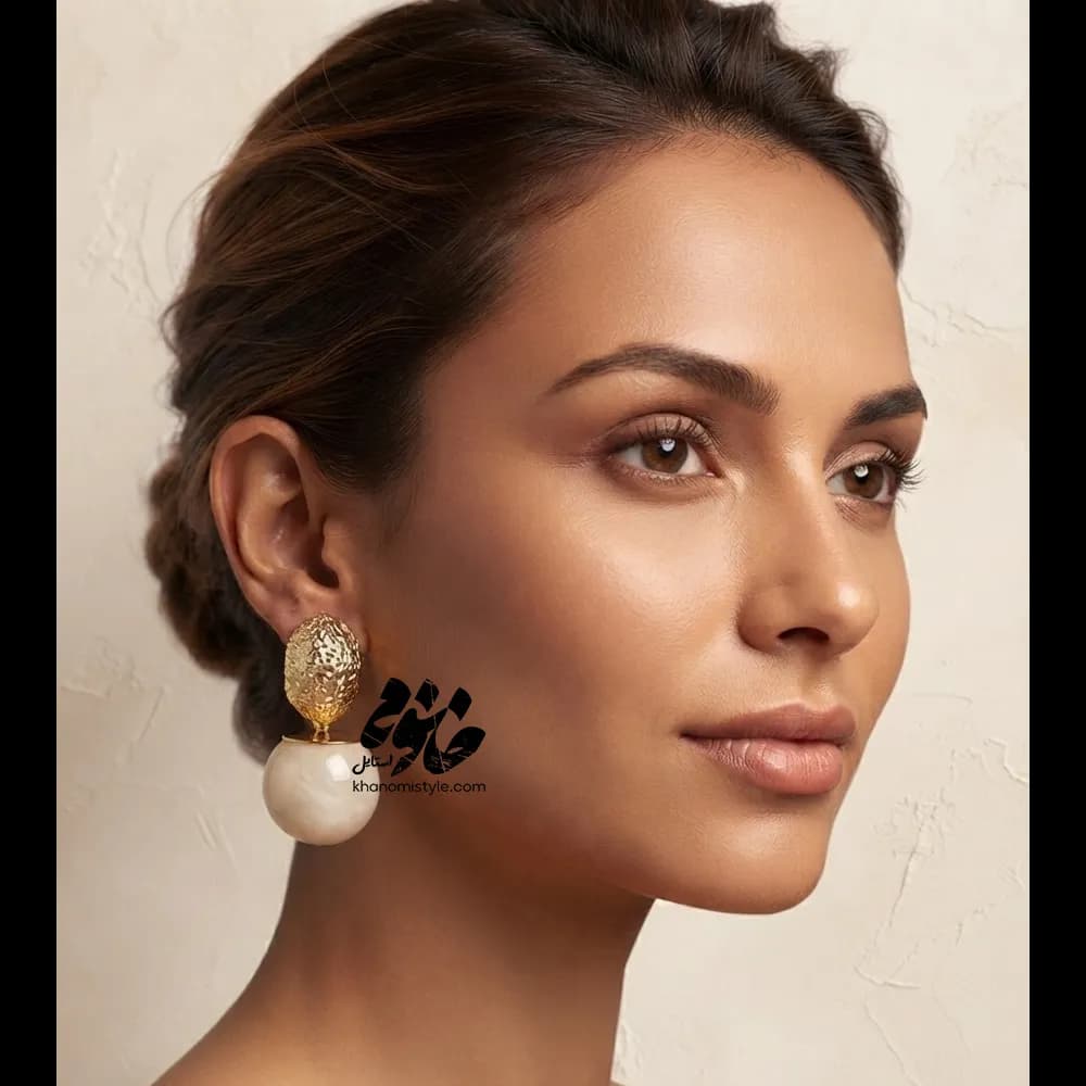 گوشواره آویز مجلسی مرواریدی E1104T4 — تصویر ۲