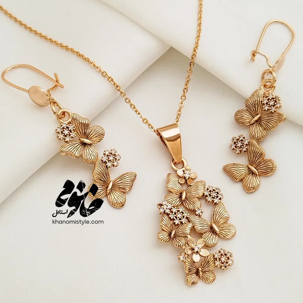 نیم‌ست ژوپینگ مدل پروانه و گل JS1009