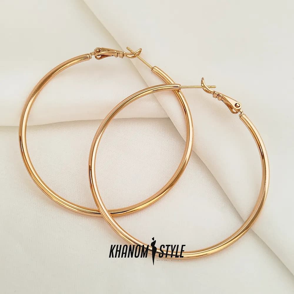 گوشواره حلقه ای ساده بزرگ برند ژوپینگ E6033