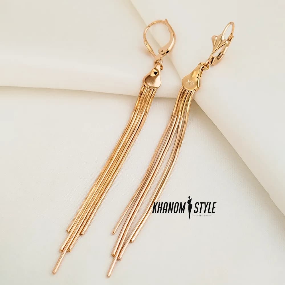 گوشواره ژوپینگ مدل آویز E6038