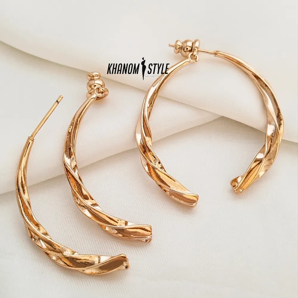 گوشواره ژوپینگ حلقه ای طرح پیچ کد E605