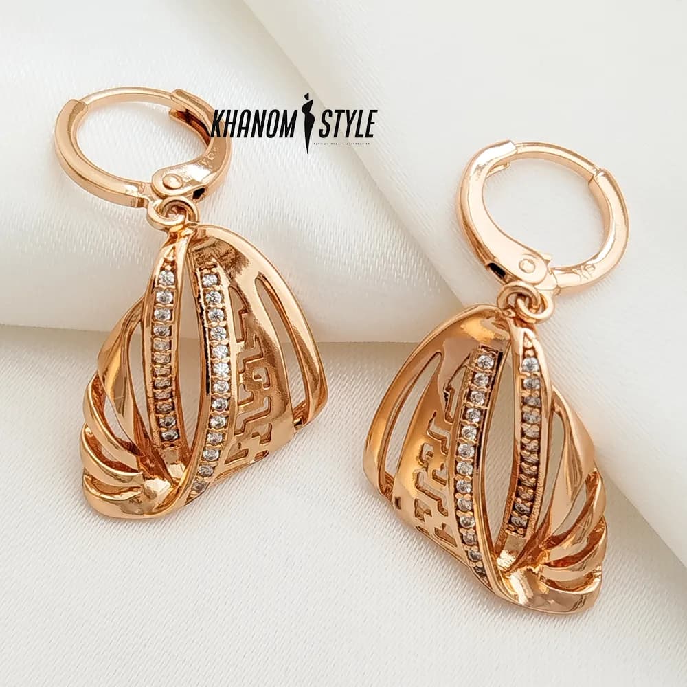 گوشواره آویز نگین‌دار ژوپینگ کد E6016