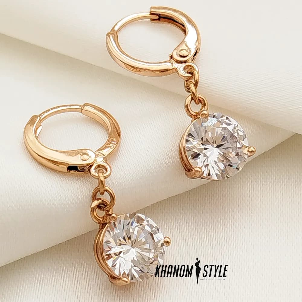 گوشواره آویز نگین دار ژوپینگ E601