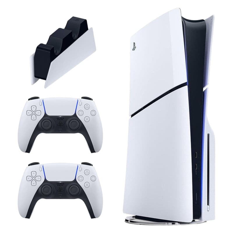 کنسول بازی سونی مدل PlayStation 5 Slim ظرفیت یک ترابایت ریجن 2116A اروپا به همراه دسته اضافی و پایه شارژر