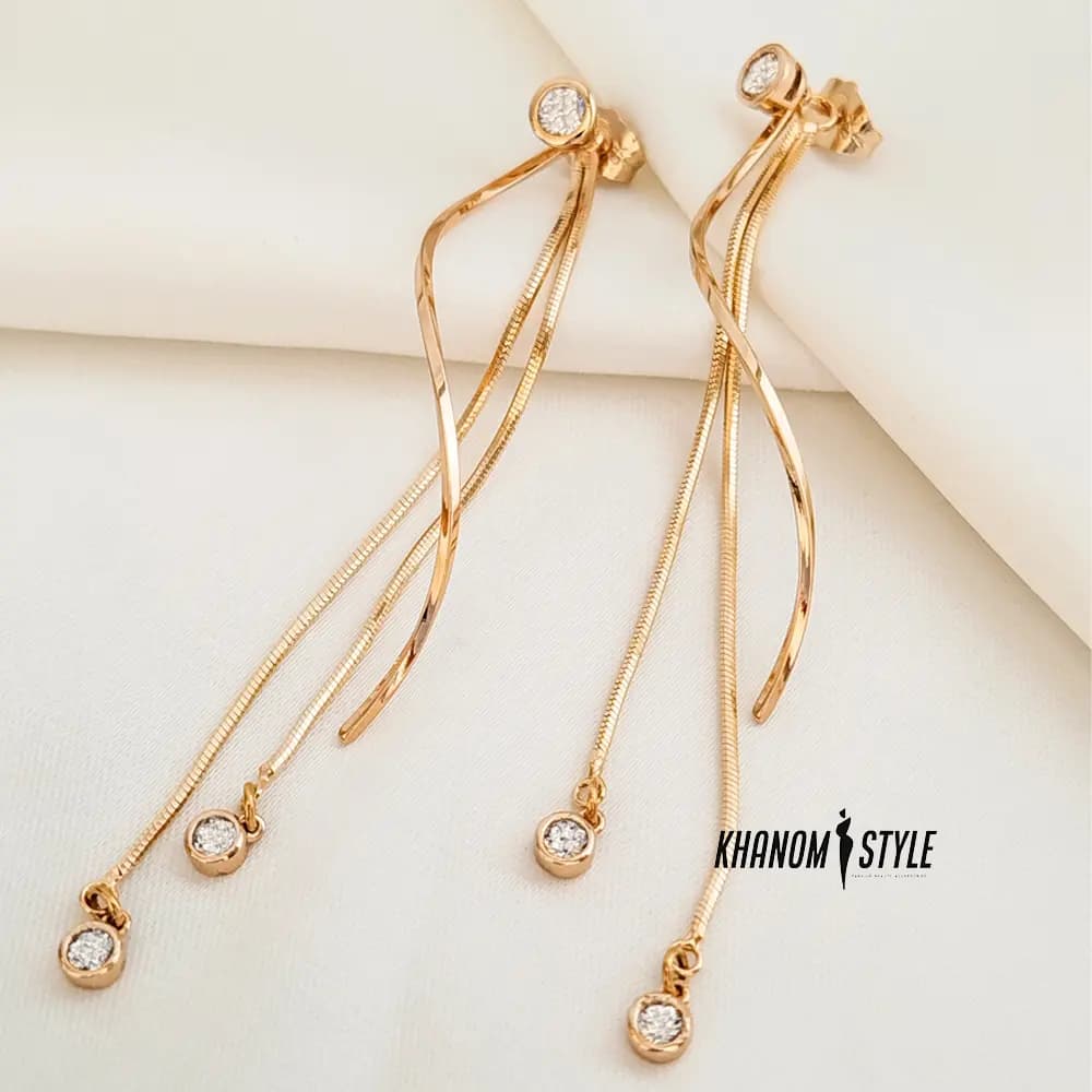 گوشواره ژوپینگ مدل آویز E7040