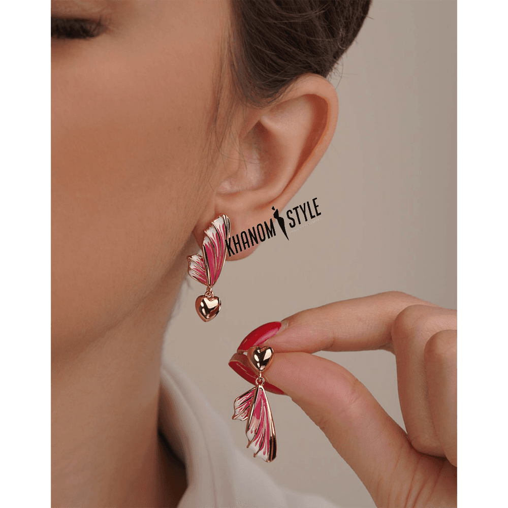 گوشواره آویز ژوپینگ طرح بال پری E6027 — تصویر ۲