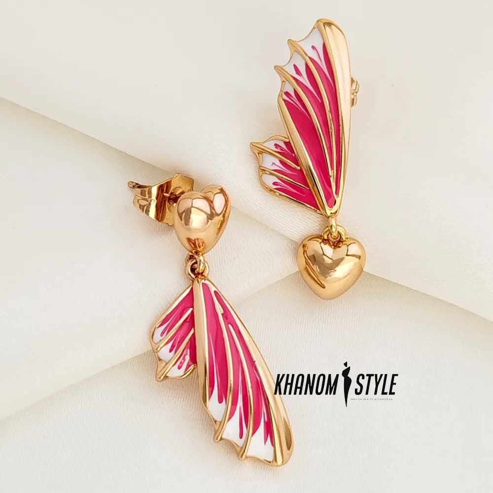 گوشواره آویز ژوپینگ طرح بال پری E6027