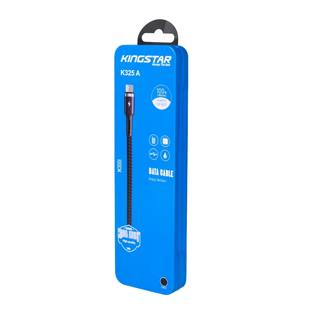 کابل شارژ کینگ استار مدل K325 A Micro-USB مشکی — تصویر ۸
