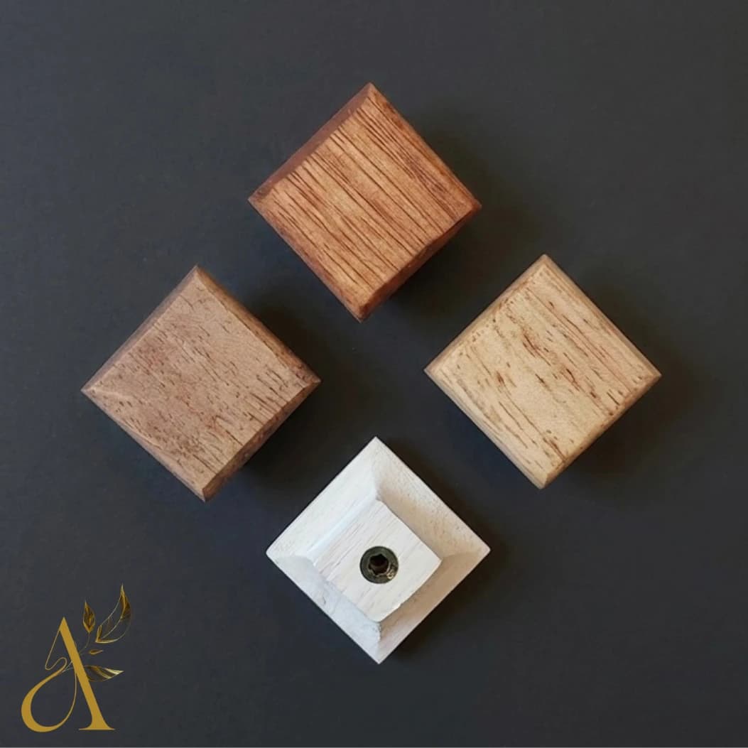 دستگیره چوبی تک پیچ مربع کد D120 — تصویر ۲