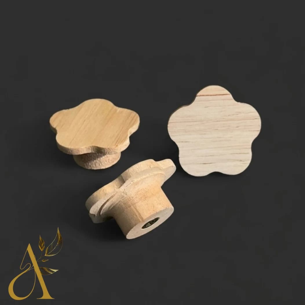 دستگیره چوبی گل کد D155 | دستگیره فانتزی کودک