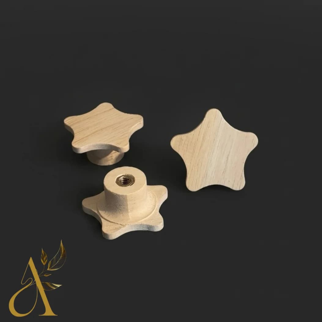دستگیره چوبی ستاره کد D154 | دستگیره کودک چوبی برای کمد و سرویس خواب