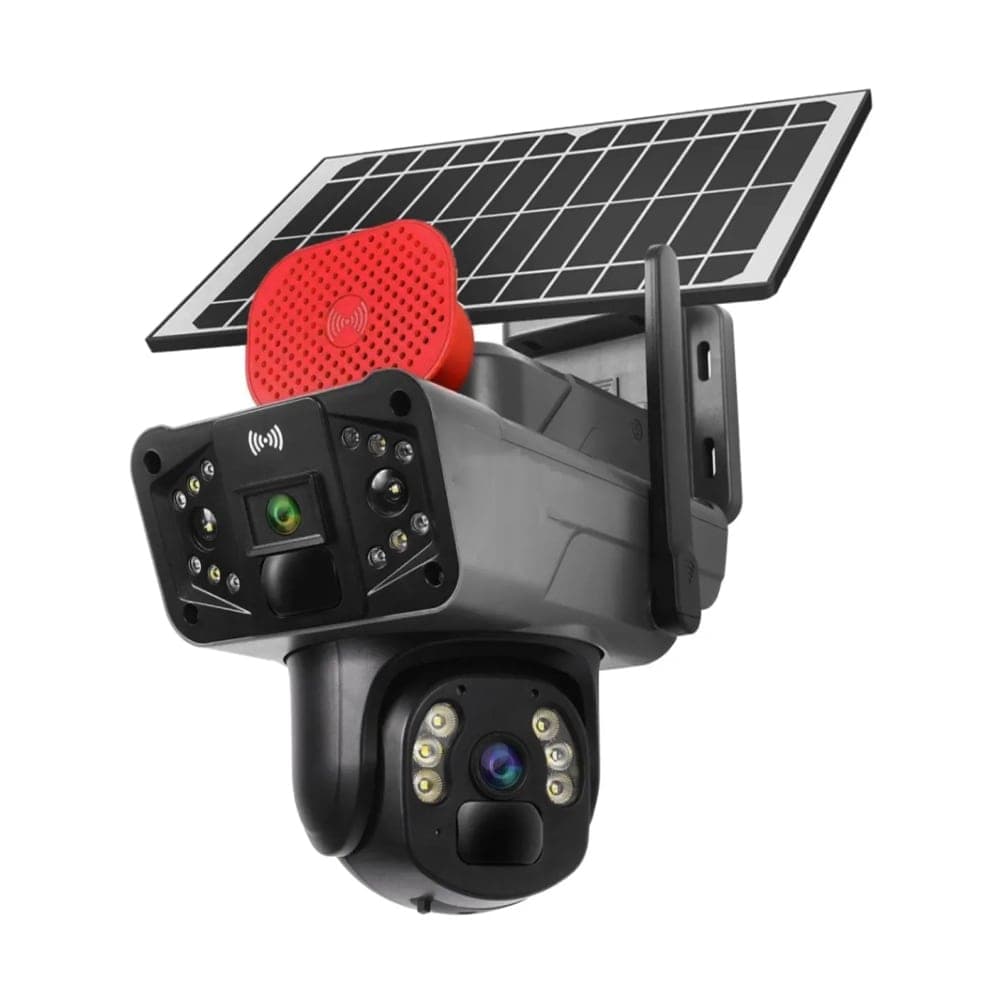 دوربین مداربسته مینی اسپیددام سولار سیمکارتی 2K دو لنز 4G آژیردار برند O-KAM