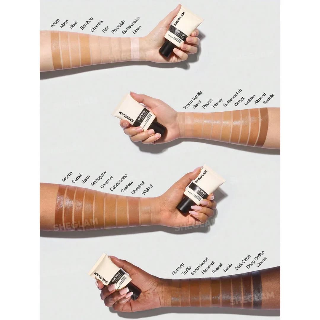 کرم پودر روزانه ساتین شیگلم Sheglam مدل Skin Sync Satin رنگ Nude حجم 30 گرمی — تصویر ۷