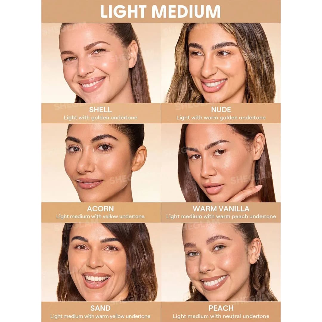 کرم پودر روزانه ساتین شیگلم Sheglam مدل Skin Sync Satin رنگ Nude حجم 30 گرمی — تصویر ۹
