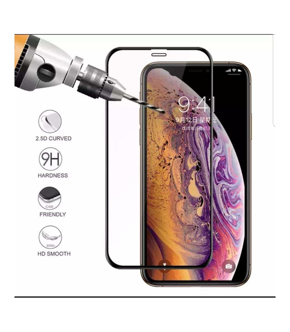 گلس iphone 11 ضد خش 9H saper hardhess همراه با ضمانت — تصویر ۴