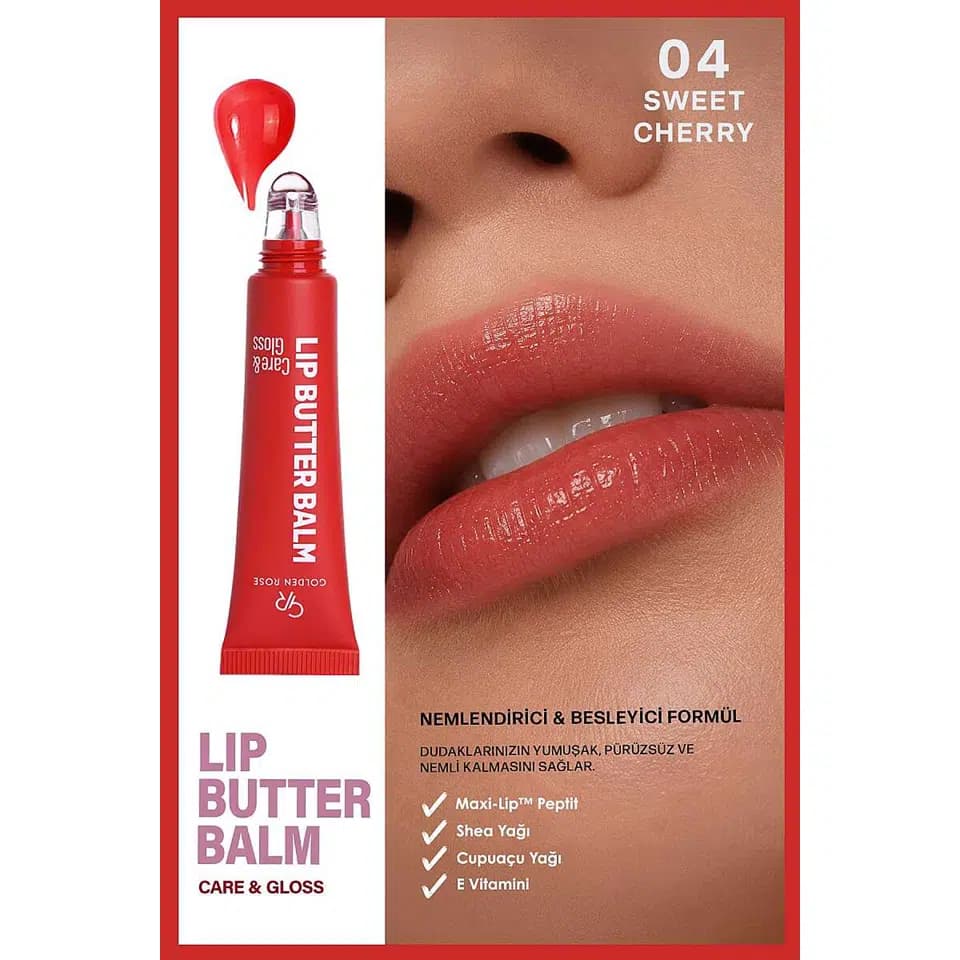 لیپ باتر بالم گلدن رز شماره 04 (گیلاس) GOLDEN ROSE LIP BUTTER BALM حجم 13.5 میلی لیتر — تصویر ۵
