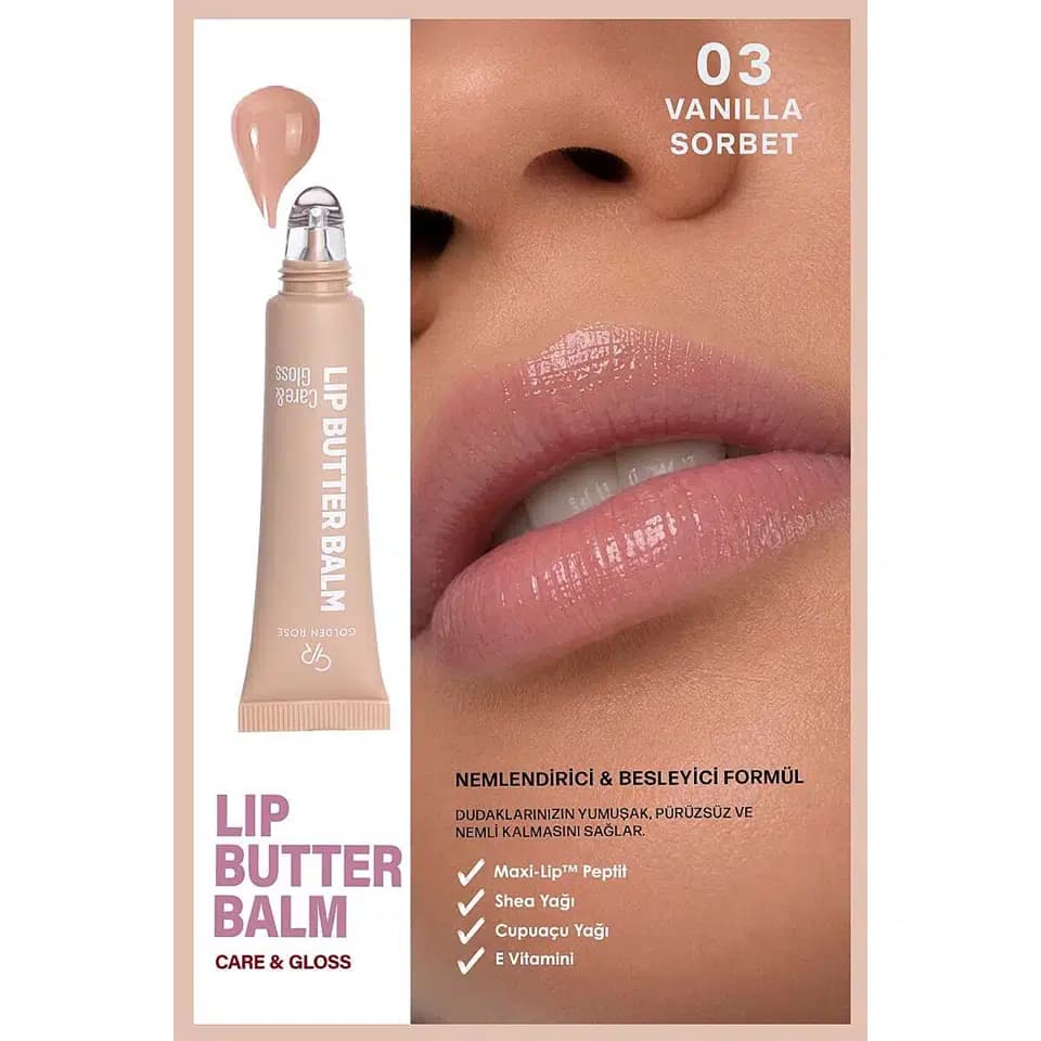لیپ باتر بالم گلدن رز شماره 03 (وانیلی) GOLDEN ROSE LIP BUTTER BALM حجم 13.5 میلی لیتر — تصویر ۴