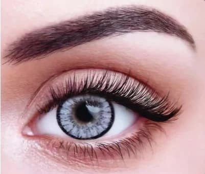 لنز رنگی چشم نیو ویژن پرو 6 ماهه طوسی کهربایی دور مشکی مدل Amber gray 2