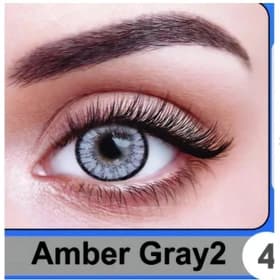 لنز رنگی چشم نیو ویژن پرو 6 ماهه طوسی کهربایی دور مشکی مدل Amber gray 2 — تصویر ۴