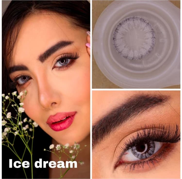 لنز رنگی چشم نیو ویژن پرو 6 ماهه طوسی یخی روشن مدل Ice Dream — تصویر ۳